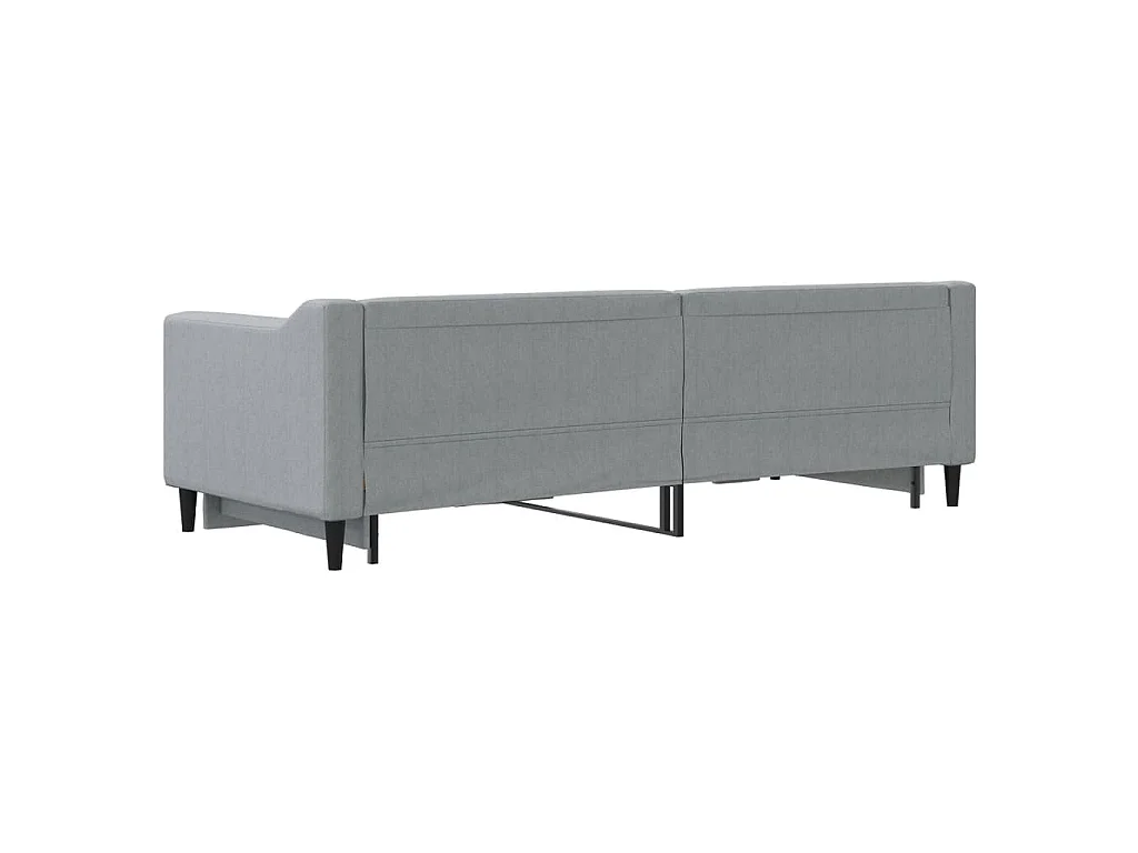 Lit de jour avec gigogne sans matelas gris clair 80x200 cm