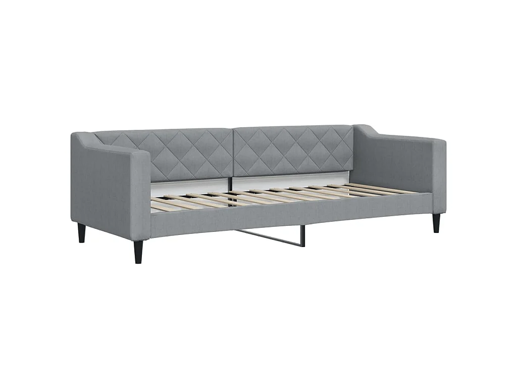 Lit de jour avec gigogne sans matelas gris clair 80x200 cm