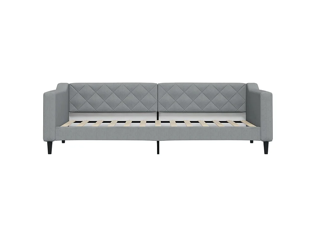 Lit de jour avec gigogne sans matelas gris clair 80x200 cm