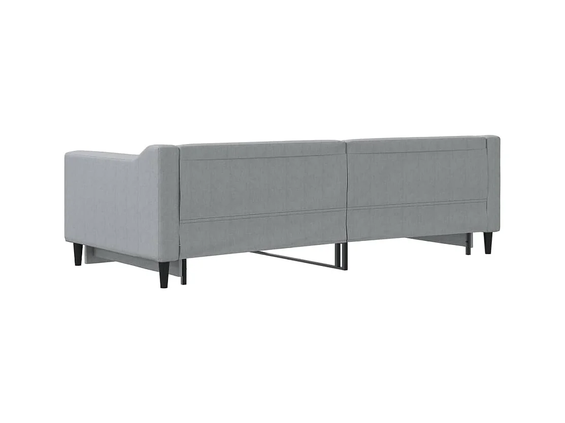 Slaapbank met onderschuifbed 90x200 cm stof lichtgrijs