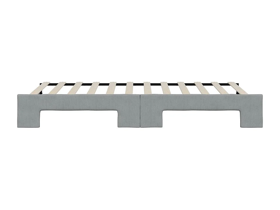 Lit de jour avec gigogne sans matelas gris clair 90x200 cm
