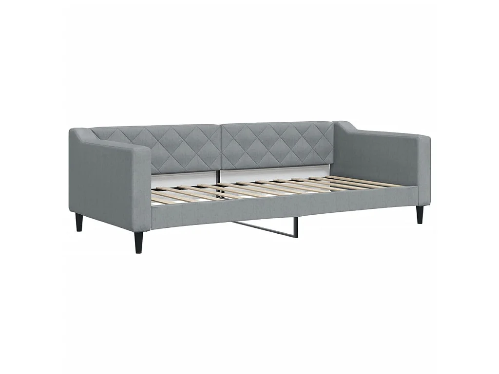 Lit de jour avec gigogne sans matelas gris clair 90x200 cm