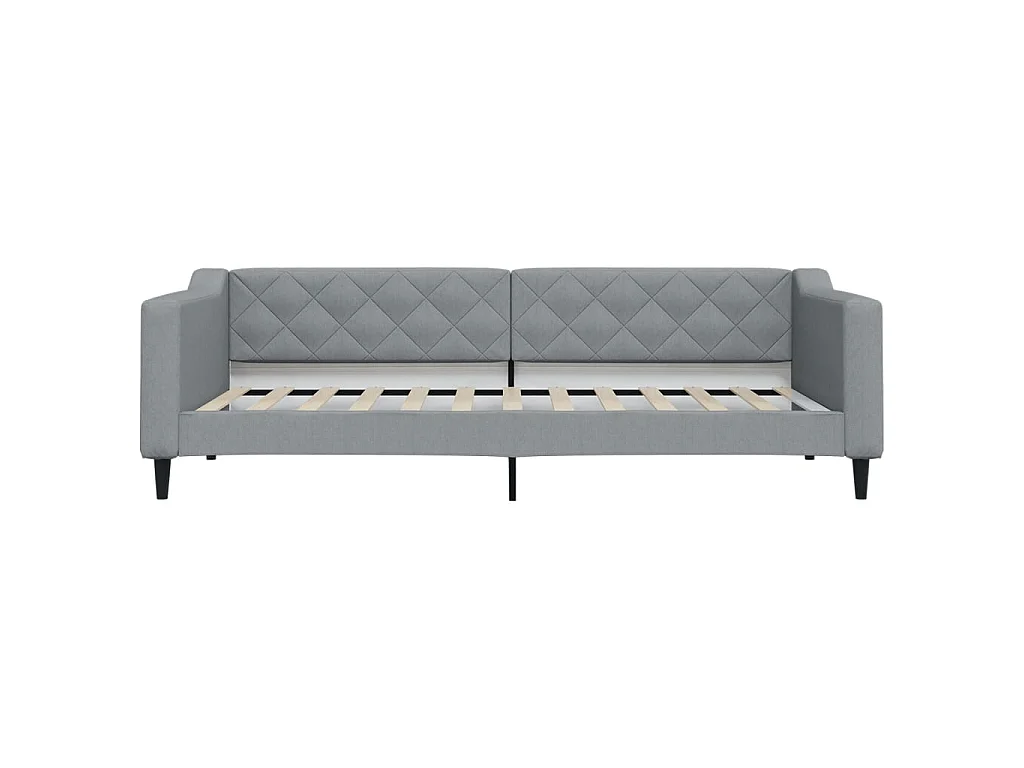 Lit de jour avec gigogne sans matelas gris clair 90x200 cm