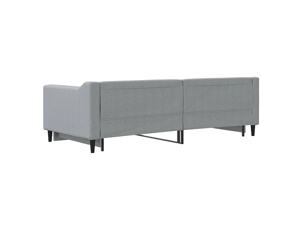 Lit de jour avec gigogne sans matelas gris clair 90x200 cm