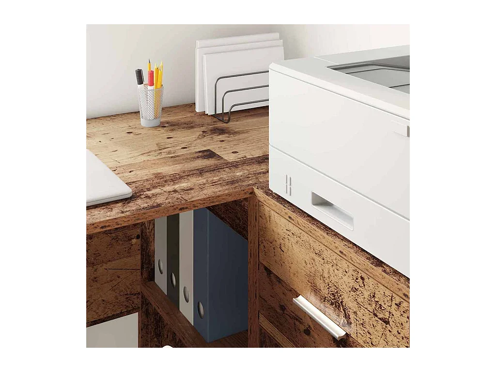 Eckschreibtisch mit Tür Altholz 102 x 50 x 75 cm Holzwerkstoff
