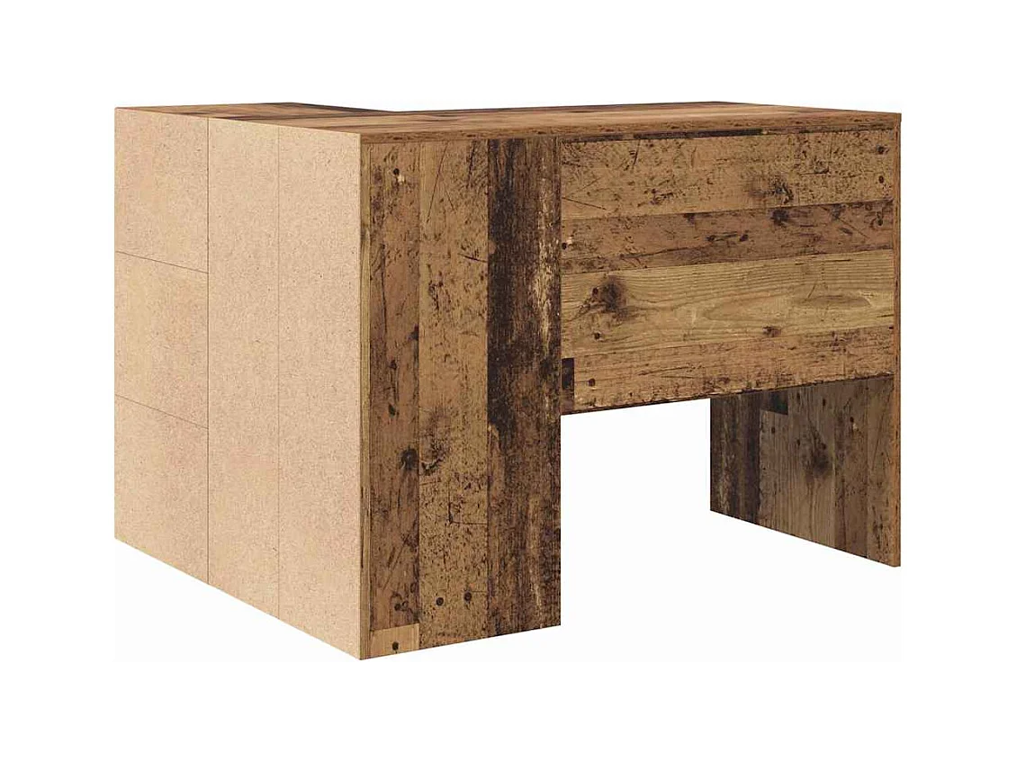 Eckschreibtisch mit Tür Altholz 102 x 50 x 75 cm Holzwerkstoff