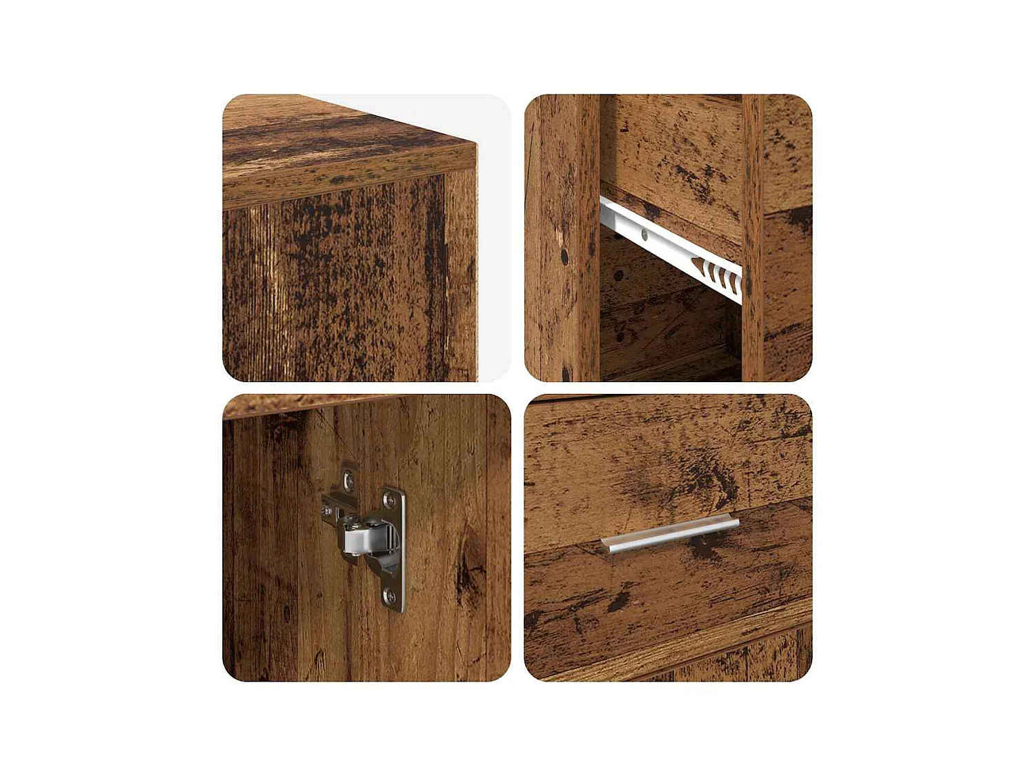 Eckschreibtisch mit Tür Altholz 102 x 50 x 75 cm Holzwerkstoff