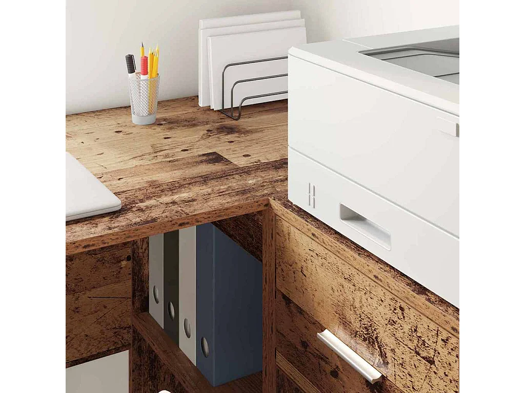 Bureau d'angle avec tiroir Bois ancien 102 x 88 x 75 cm