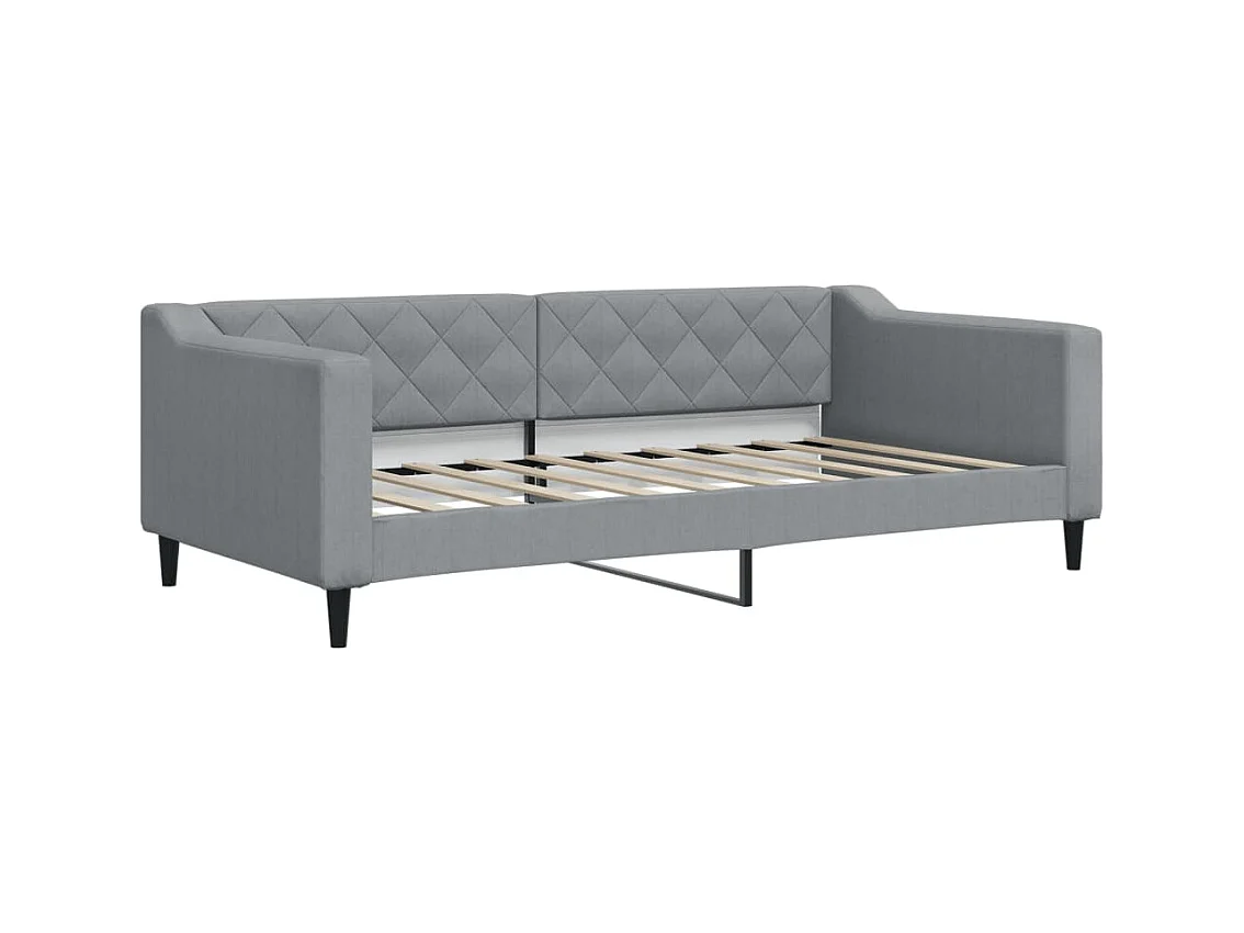 Lit de repos sans matelas gris clair 90x190 cm tissu