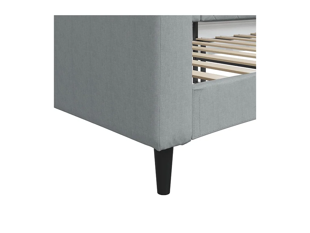 Lit de repos sans matelas gris clair 90x190 cm tissu