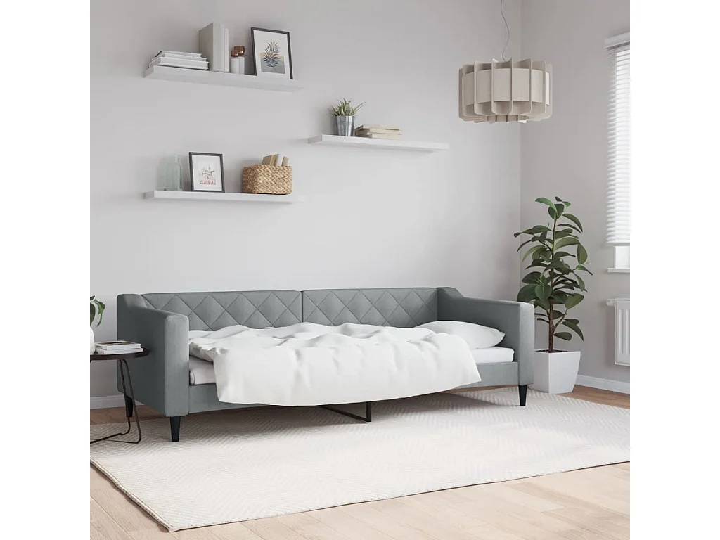 Lit de repos sans matelas gris clair 80x200 cm tissu