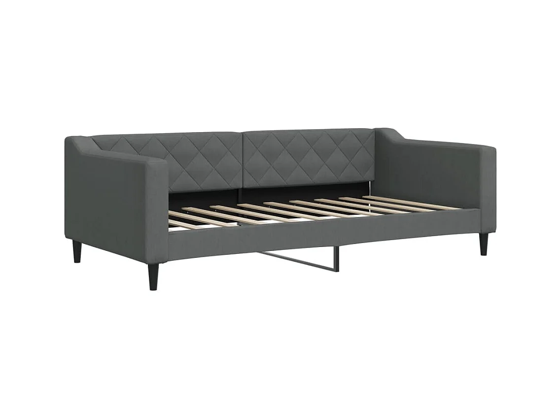 Lit de repos sans matelas gris foncé 90x190 cm tissu