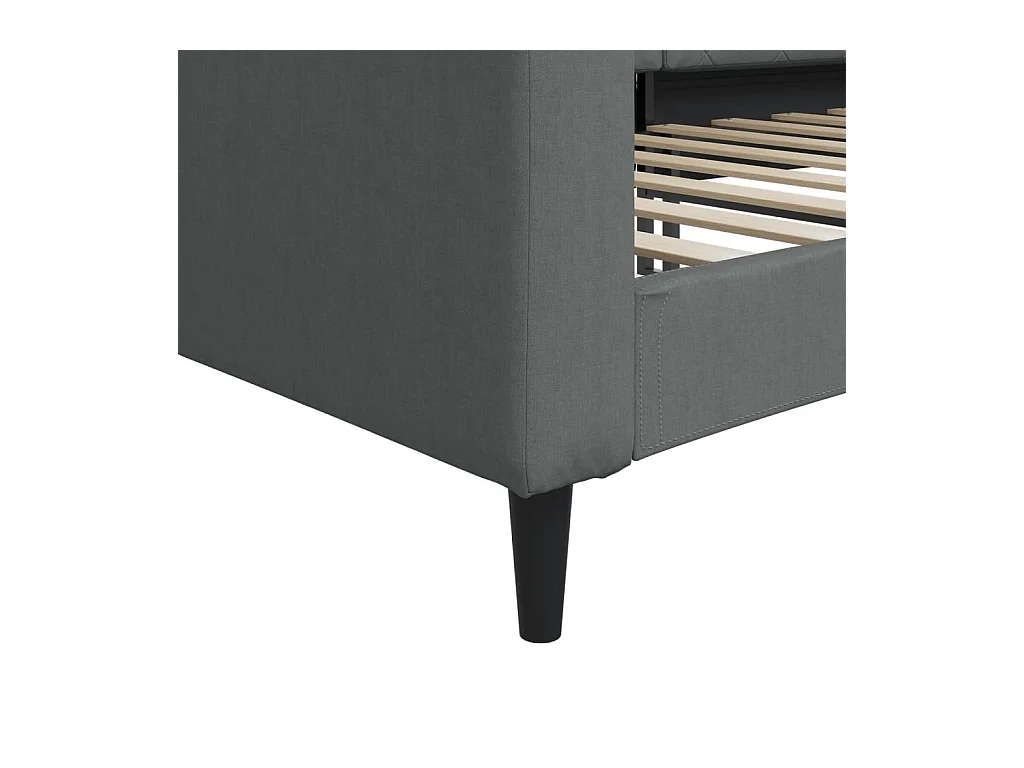 Lit de repos sans matelas gris foncé 90x190 cm tissu