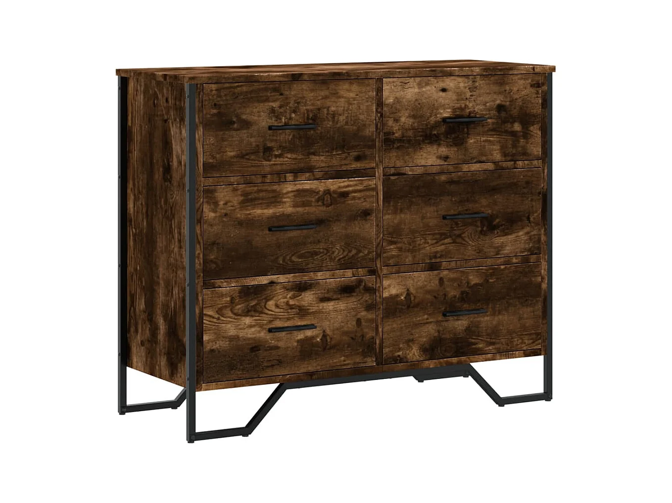 Commode chêne fumé 91x35,5x74,5 cm bois d'ingénierie