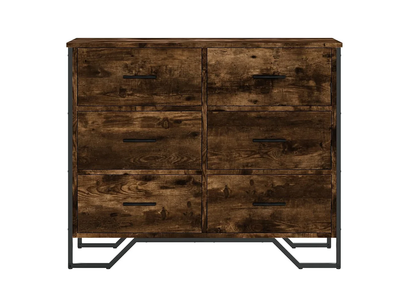 Commode chêne fumé 91x35,5x74,5 cm bois d'ingénierie