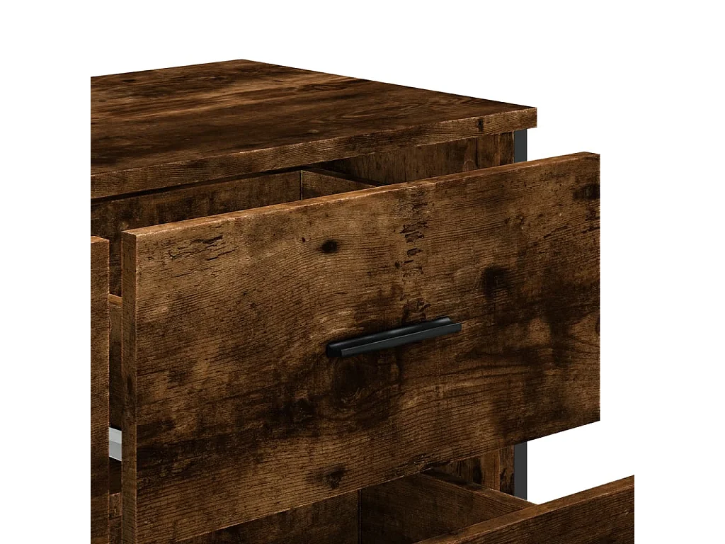 Commode chêne fumé 91x35,5x74,5 cm bois d'ingénierie