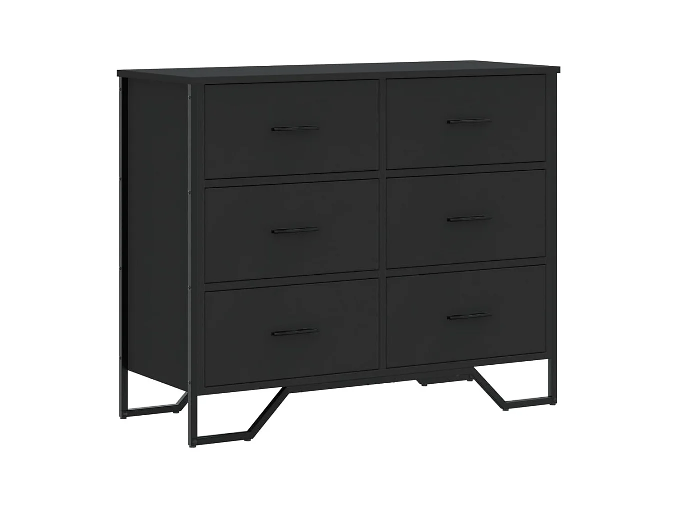 Commode noir 91x35,5x74,5 cm bois d'ingénierie
