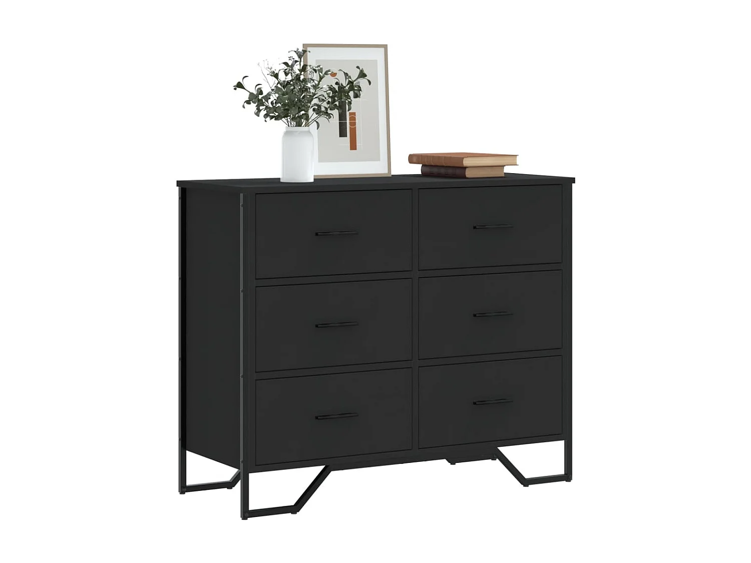 CÃ³moda madera de ingenierÃ­a negro 91x35,5x74,5 cm