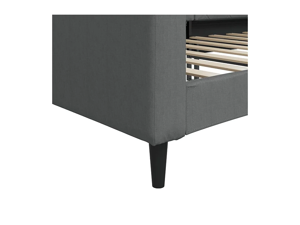 Lit de repos gris foncé 100x200 cm tissu