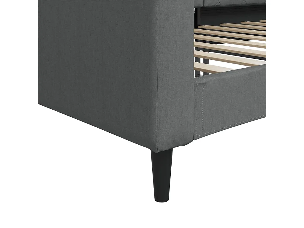 Sofá-cama 100x200 cm tecido cinzento-escuro