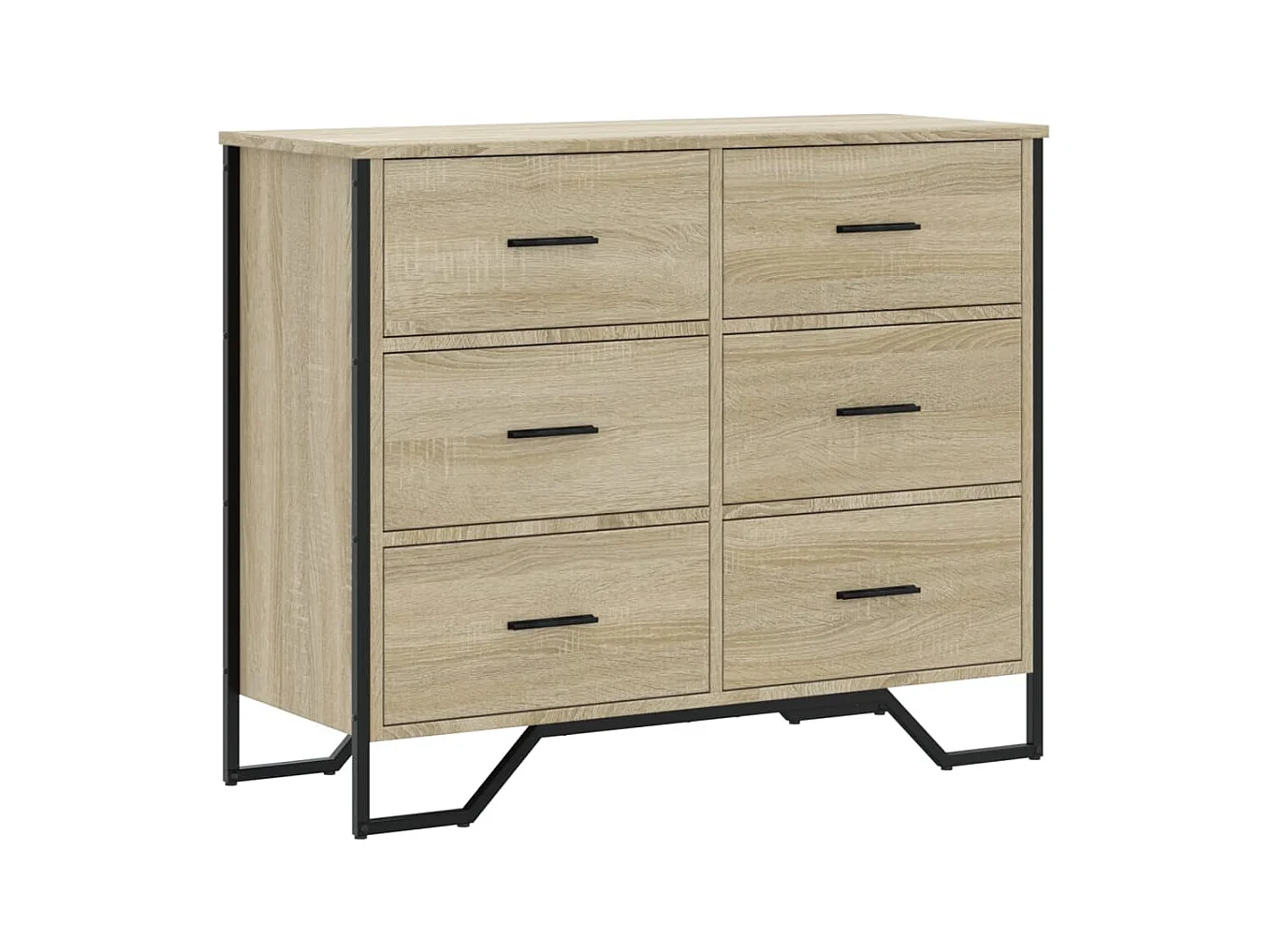 Commode chêne sonoma 91x35,5x74,5 cm bois d'ingénierie