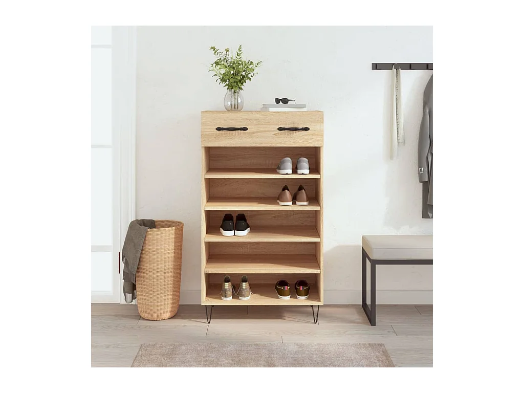 Armoire à chaussures chêne sonoma 60x35x105cm bois d'ingénierie