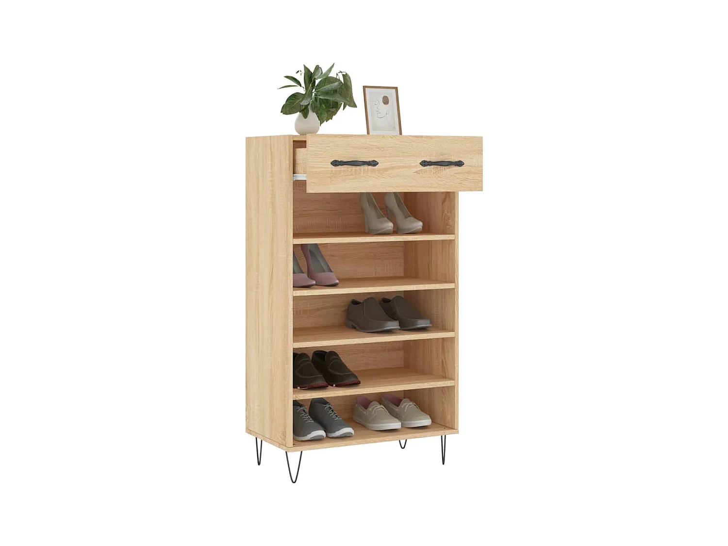 Armoire à chaussures chêne sonoma 60x35x105cm bois d'ingénierie