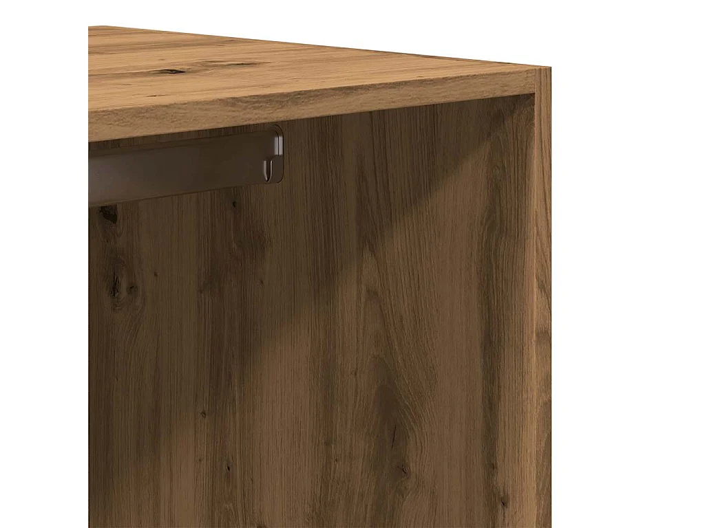 Kledingkast 80x50x200 cm bewerkt hout artisanaal eikenkleur