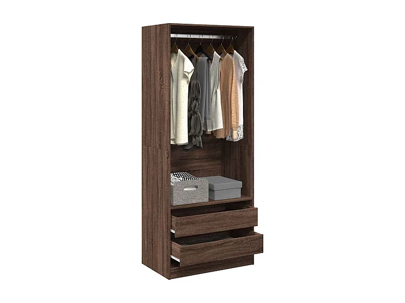 Garde-robe chêne marron 80x50x200 cm bois d'ingénierie