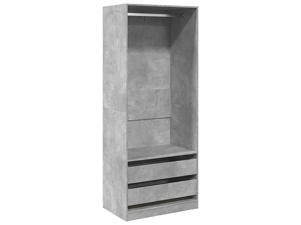 Armadio Grigio Cemento 80x50x200 cm in Legno Multistrato