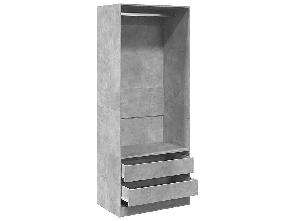 Armadio Grigio Cemento 80x50x200 cm in Legno Multistrato