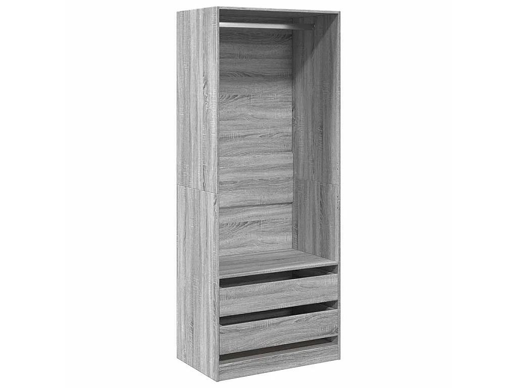 Armadio Grigio Sonoma 80x50x200 cm in Legno Multistrato