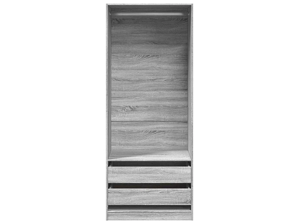 Armadio Grigio Sonoma 80x50x200 cm in Legno Multistrato