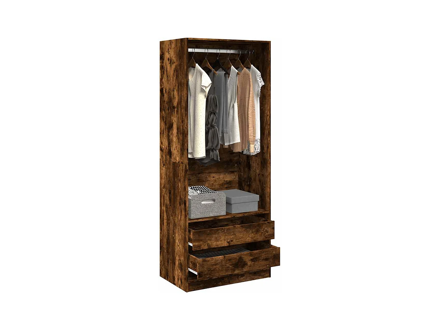 Armario madera de ingeniería color roble ahumado 80x50x200 cm