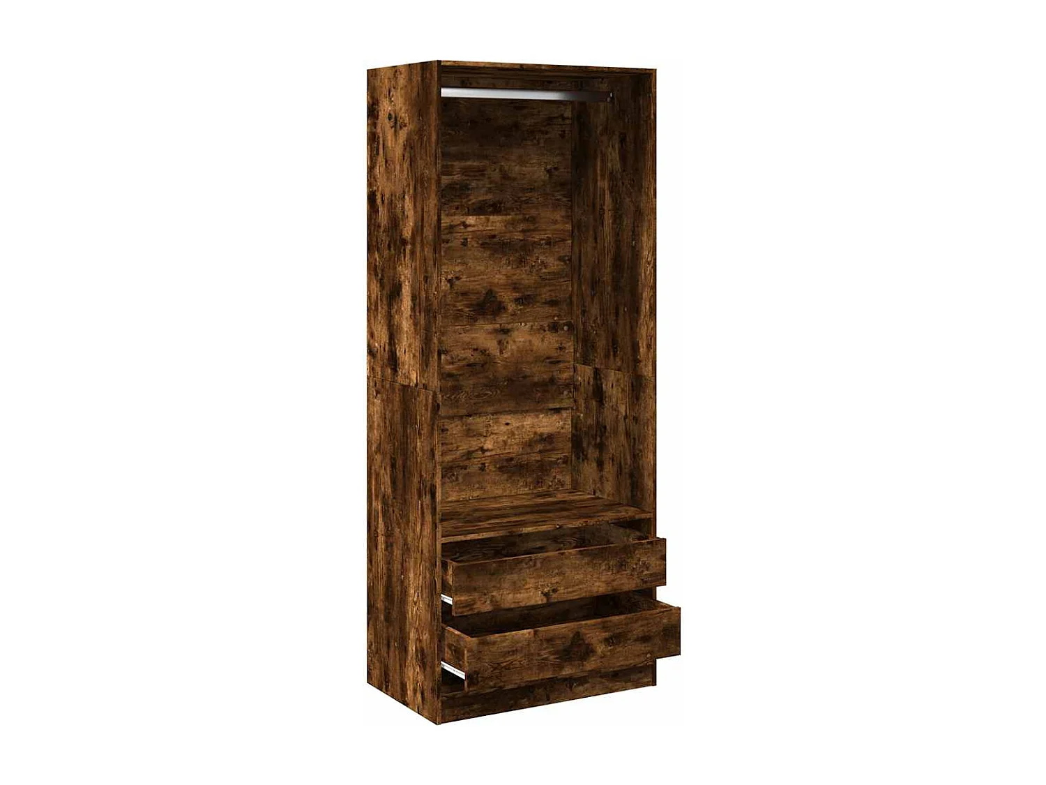 Kledingkast 80x50x200 cm bewerkt hout gerookt eikenkleurig