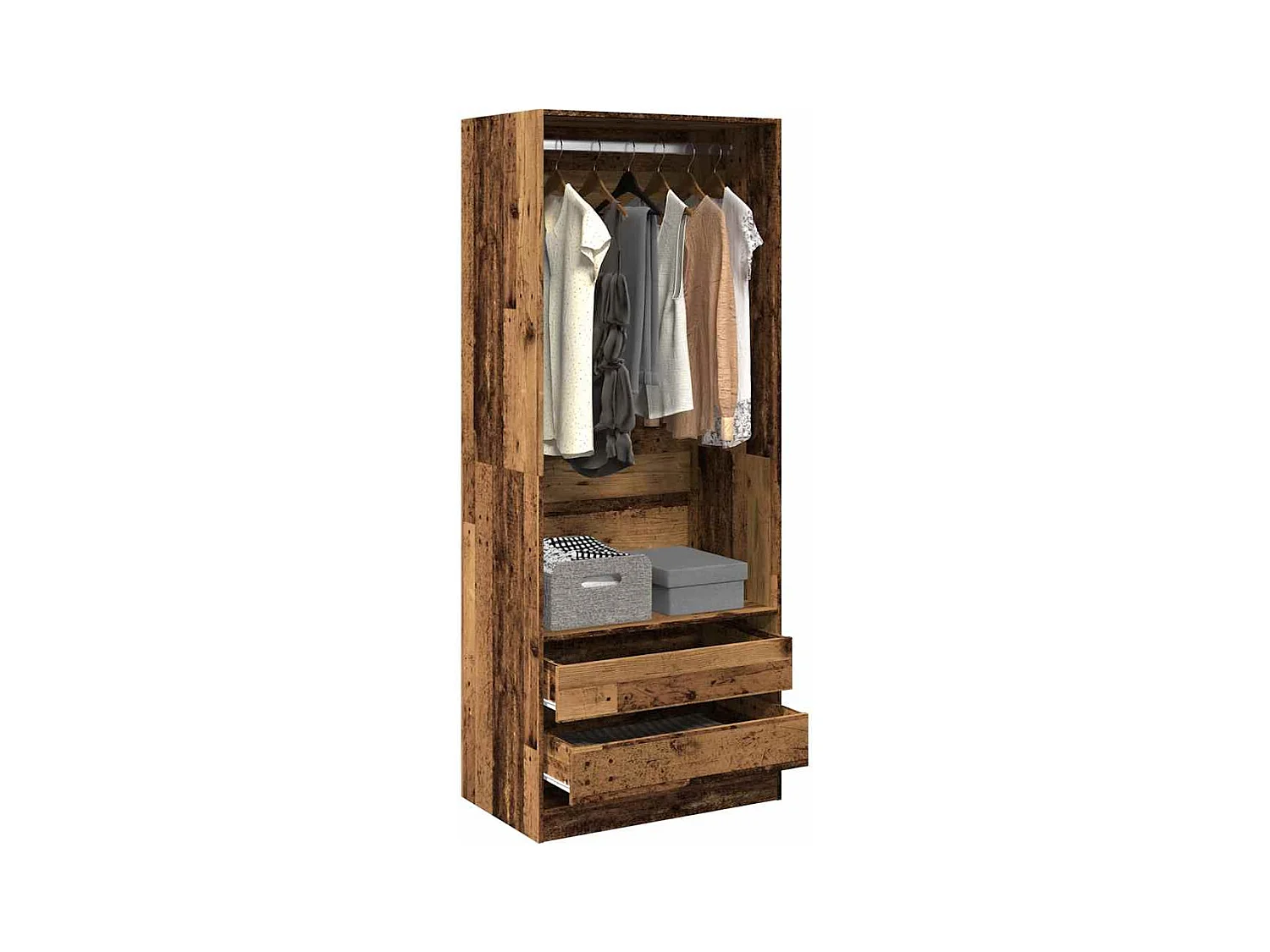 Kledingkast 80x50x200 cm bewerkt hout oud hout