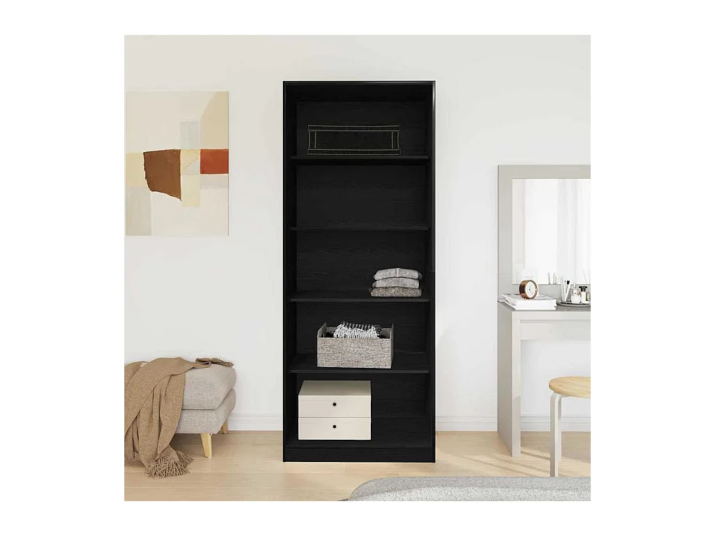 Armoire Chêne Noir 80 x 50 x 200 cm Bois d'ingénierie