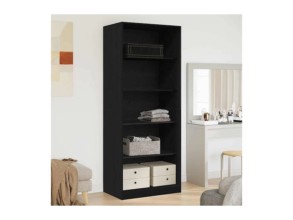 Kleiderschrank Schwarz Eiche 80 x 50 x 200 cm Holzwerkstoff