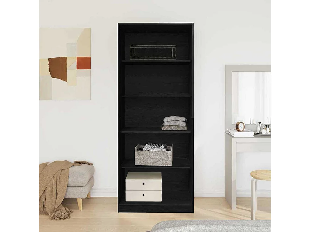 Armoire Chêne noir 80 x 50 x 200 cm Bois d'ingénierie