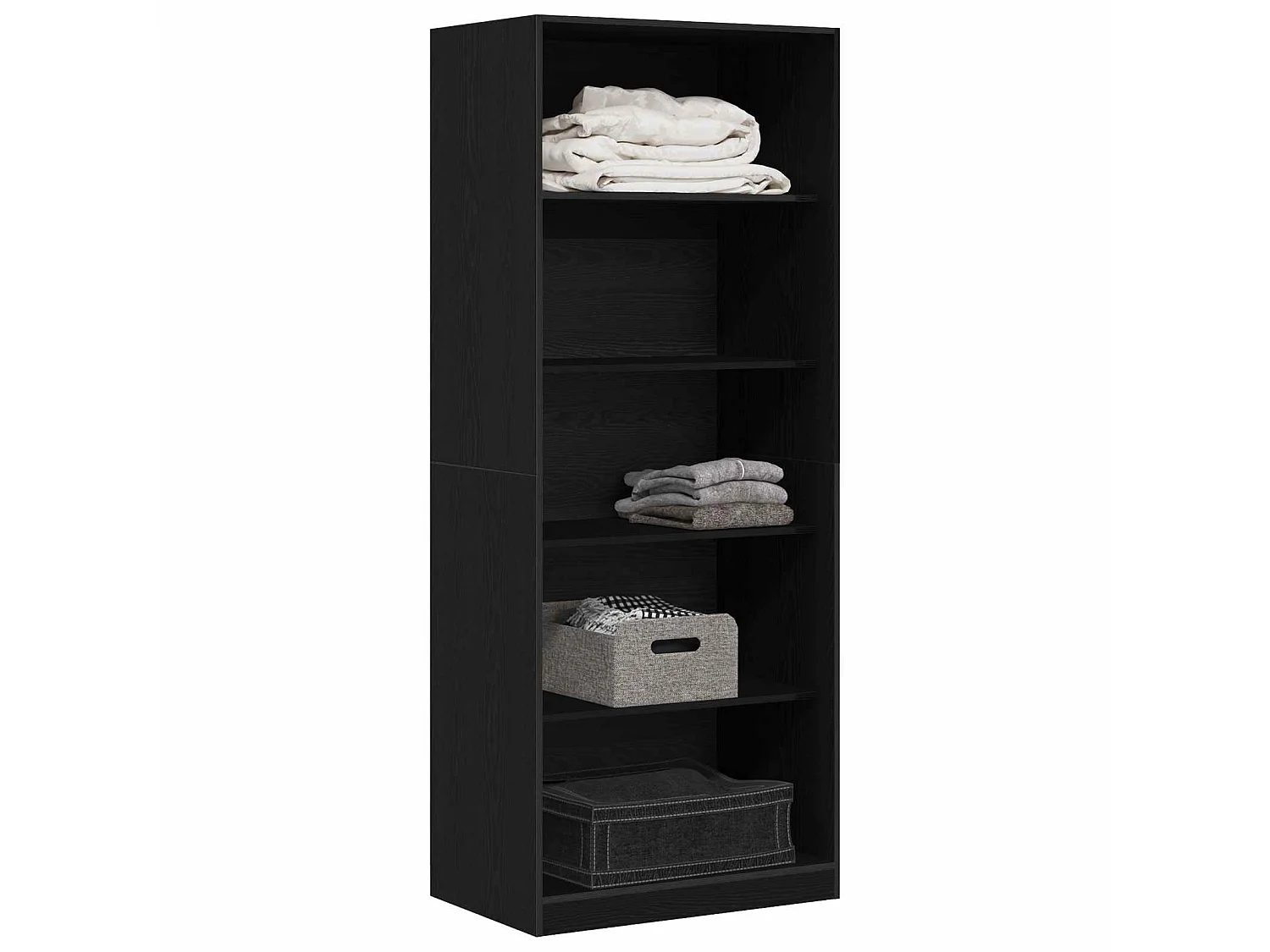 Kleiderschrank Schwarz Eichen-Optik 80 x 50 x 200 cm