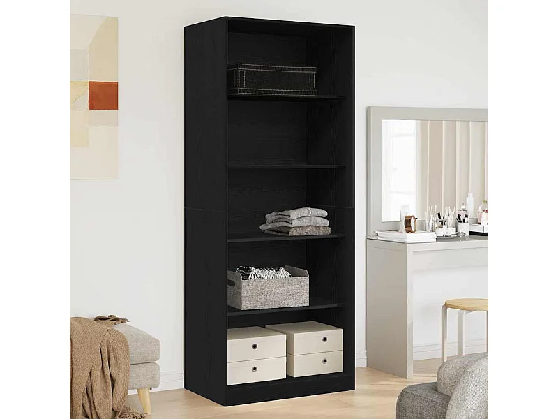 Armoire Chêne noir 80 x 50 x 200 cm Bois d'ingénierie