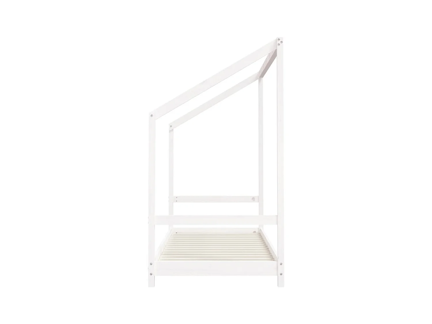 Cadre de lit d'enfant blanc 2x(80x200) cm bois de pin massif