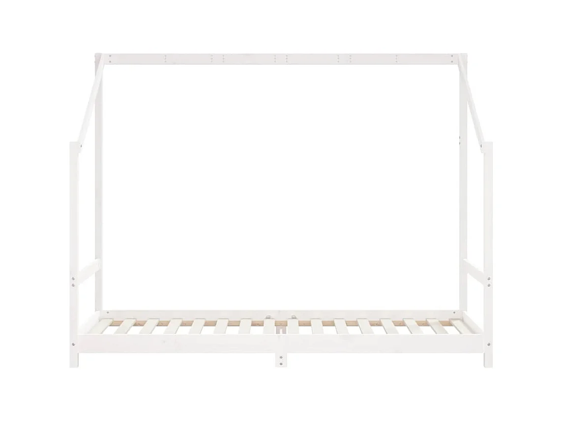 Cadre de lit d'enfant blanc 2x(80x200) cm bois de pin massif