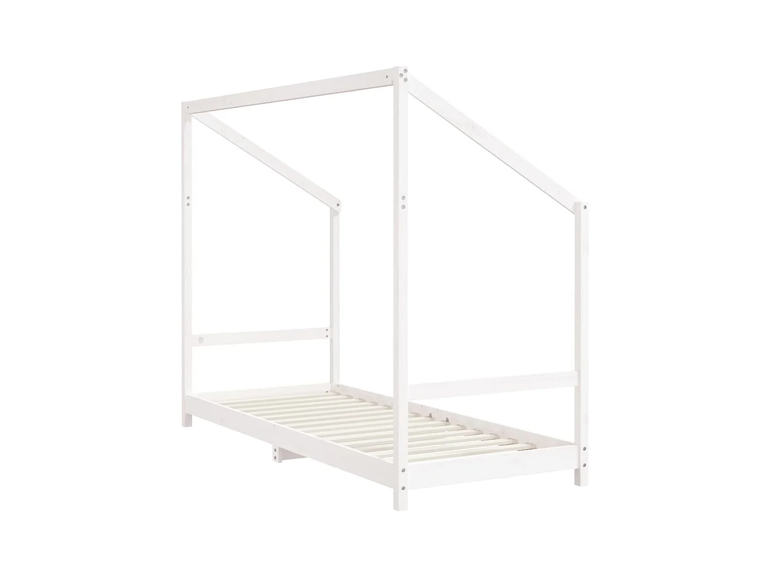 Cadre de lit d'enfant blanc 2x(80x200) cm bois de pin massif