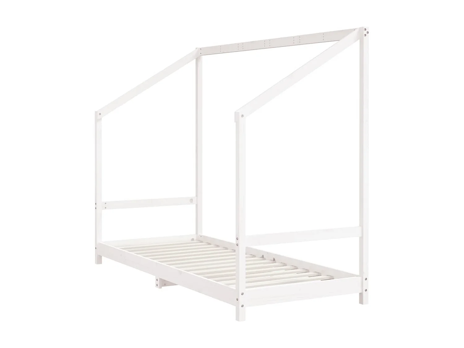 Cadre de lit d'enfant blanc 2x(80x200) cm bois de pin massif