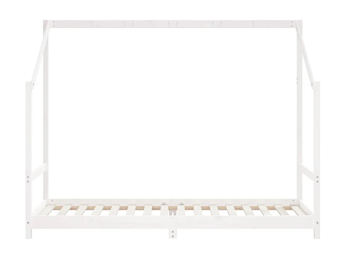 Cadre de lit d'enfant blanc 2x(80x200) cm bois de pin massif