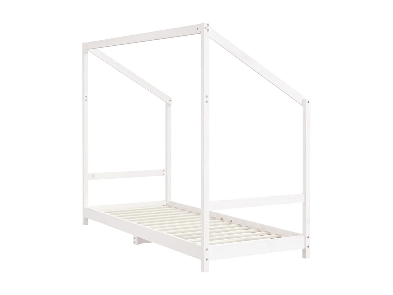 Cadre de lit d'enfant blanc 2x(80x200) cm bois de pin massif