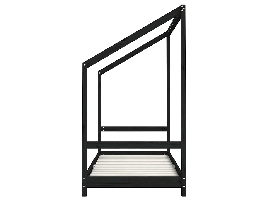 Cadre de lit pour enfants noir 2x(80x200) cm bois de pin massif