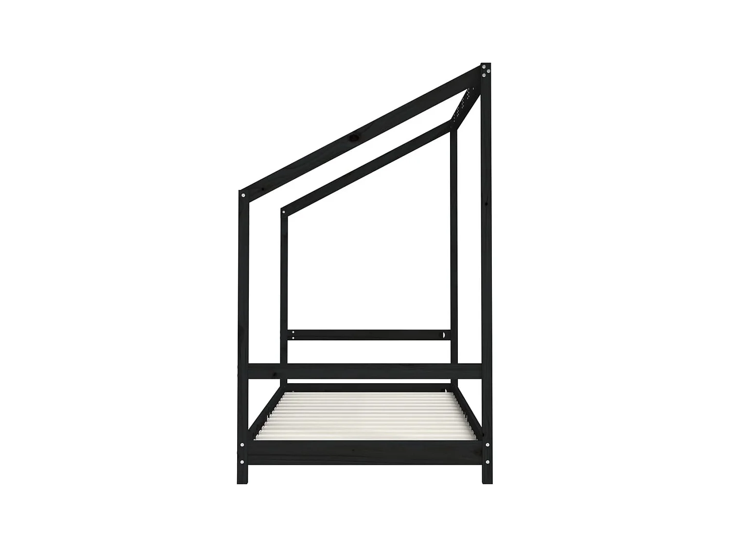 Cadre de lit pour enfants noir 2x(90x190) cm bois de pin massif