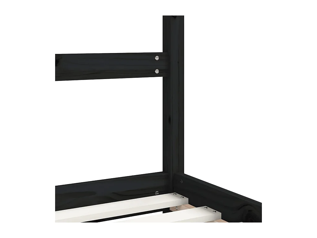 Cadre de lit pour enfants noir 2x(90x190) cm bois de pin massif